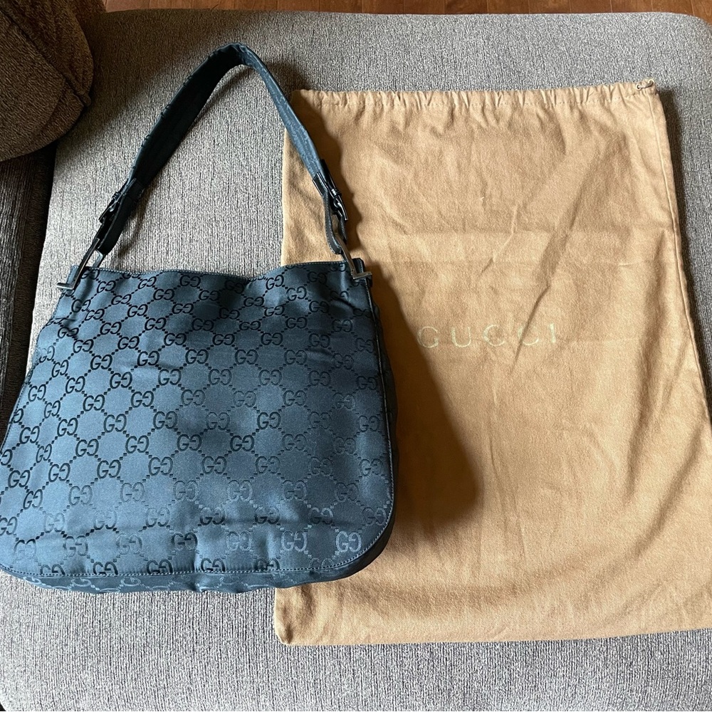 Gucci Canvas Black Shoulder Bag